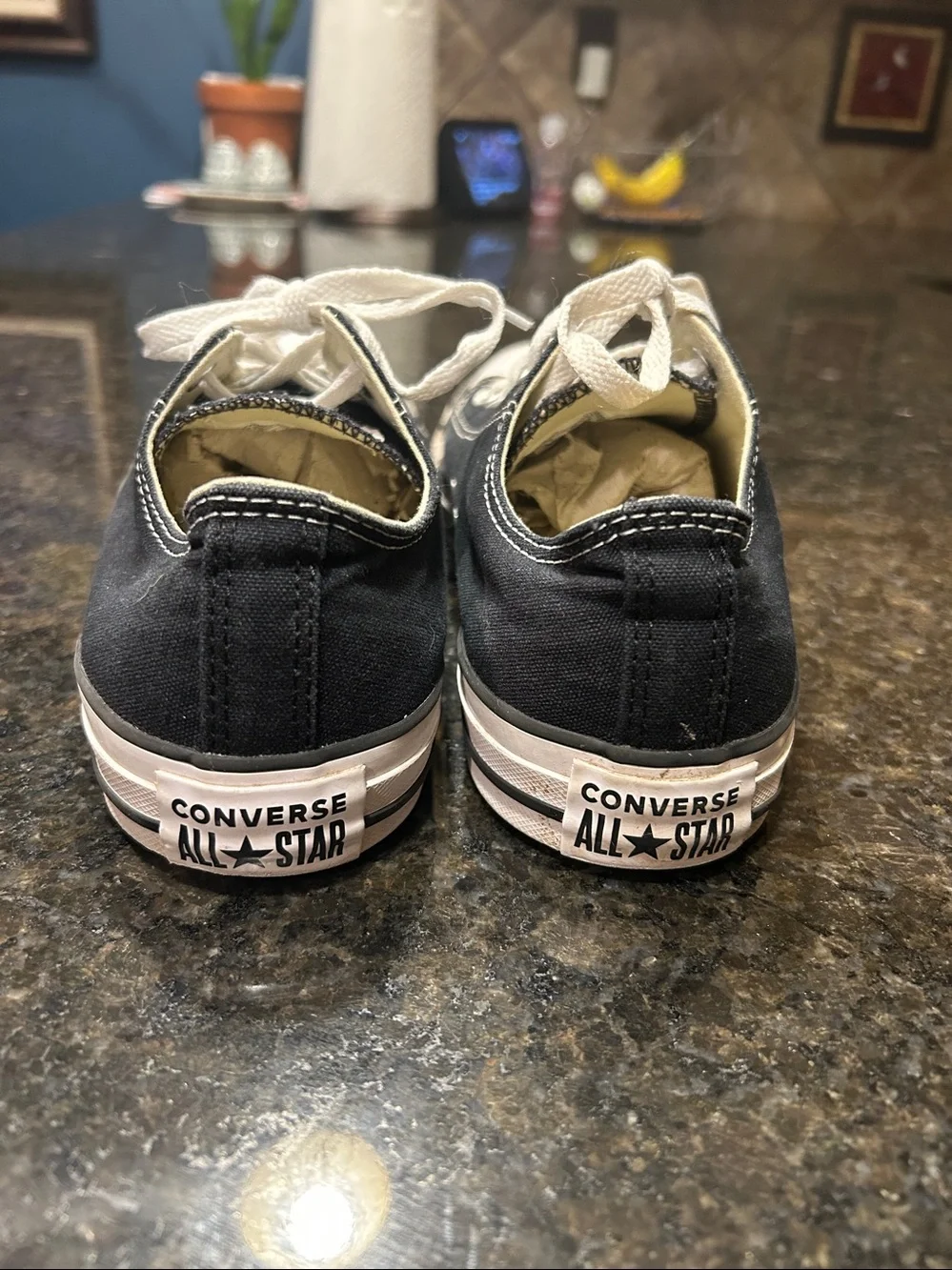 Converse Black Canvas Low-Top Sneakers with White Accents - Picture 2 of 4